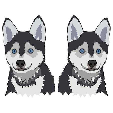 Signmission Pomsky Dog Decal, Dog Lover Decor Vinyl Sticker D-24-Pomsky